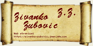 Živanko Zubović vizit kartica